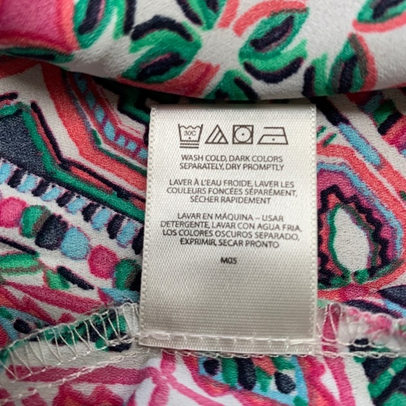 Van Heusen Womens Shirt Size Small Petite Multi Color Pink Button Sleeves Cruise - Picture 11 of 11